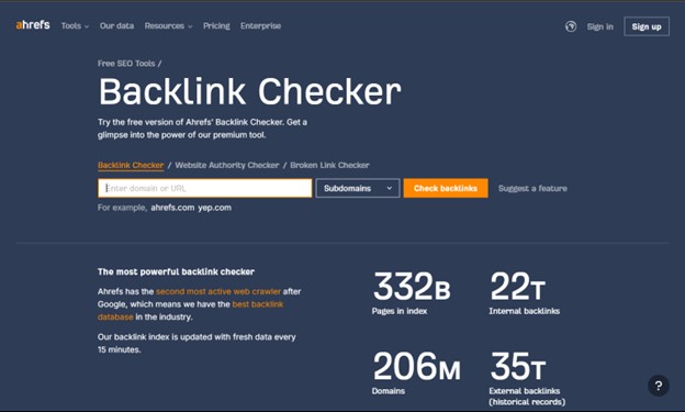 Ahrefs Backlink Checker Tool Image
