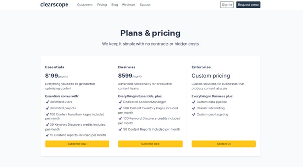 Cearscope Pricing Image