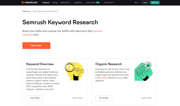 SEMrush Keyword Research Tool Image