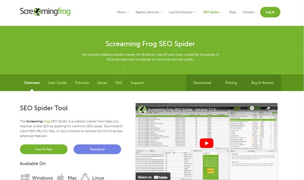 Screaming Frog Tool Image